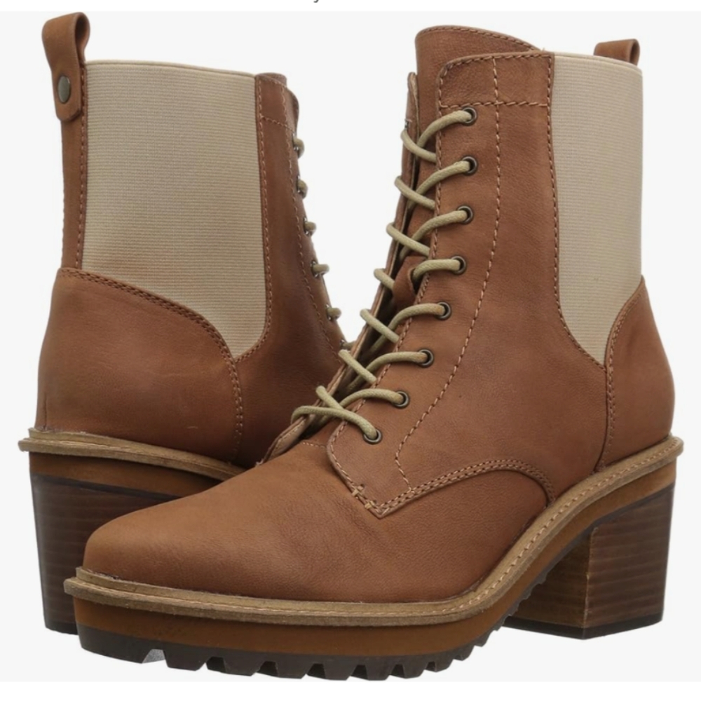 Kelsi Dagger healed brown leather boots